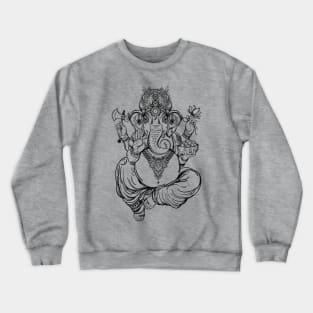 Ganesh: Hindu Spiritual Elephant Lord In Lotus Pose Crewneck Sweatshirt
